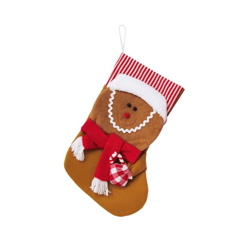 Gingerbread Men Stocking Cute Christmas Characters Stockings Holiday Decoration Christmas Tree Ornament for Doorknob Window