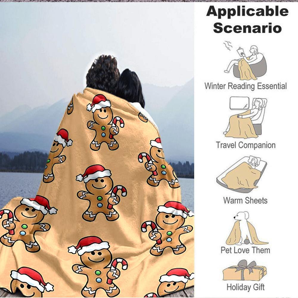 1pc Gingerbread Man Blanket Warm, Cozy, And Soft, Suitable for Sofas, Beds, Cars, And Office Use.Perfect for Camping And Travel, Making It a Great Gif