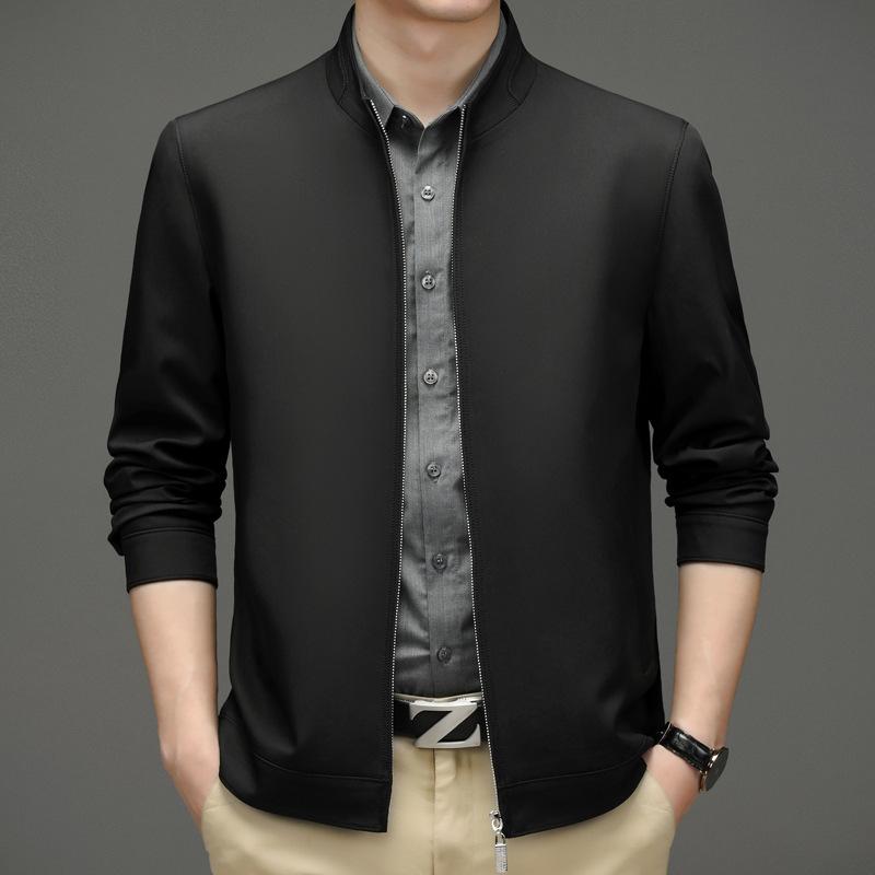 

Clothes Men s Jacket Spring and Autumn New Stand-up Collar Jacket Young Casual Trench Coat Inner Wear 4XL чорний
