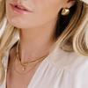 European & American Influencer Fashion Necklace: 18K Gold Stainless Steel Four-Layer Chain with Diamond Pendant.