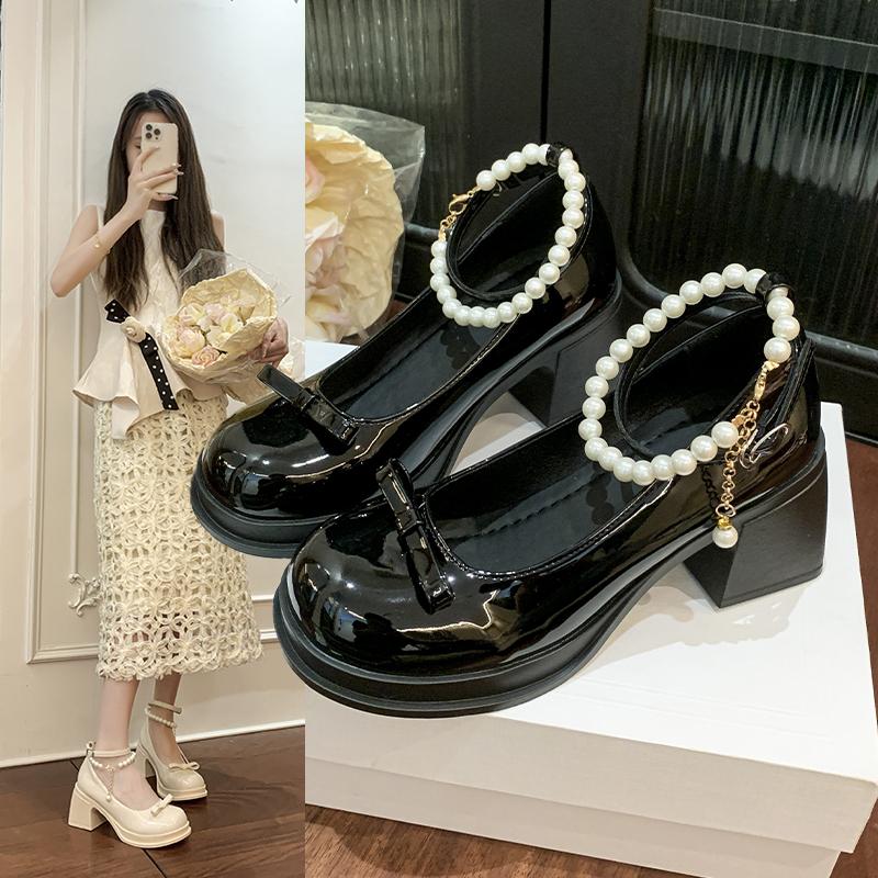 2025 Luxury Women High Heels Elegant Bow Square Toe Women Shoes Pearl Lace Party Wedding Shoes Fashion Platform Women