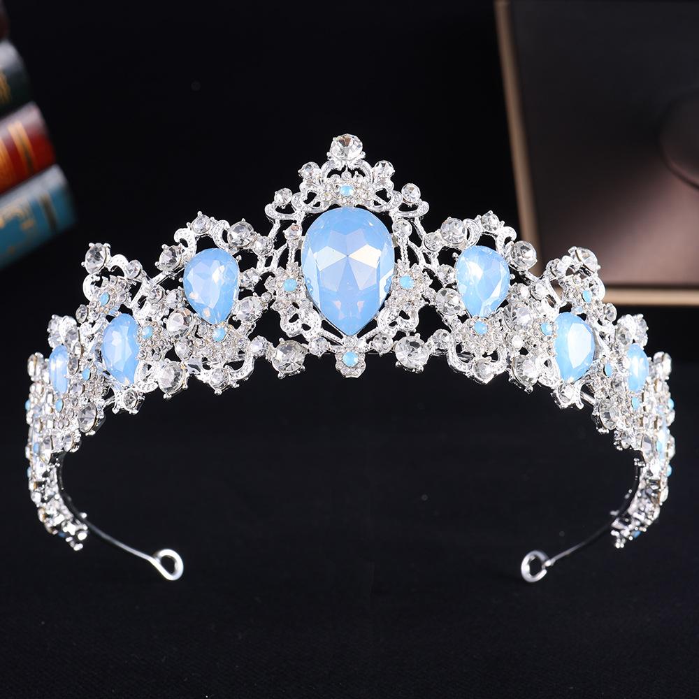 

Барокко Винтаж Цветные Стразы Свадебная Корона, Золотая Корона Головной Убор Свадебные Аксессуары Головной Убор