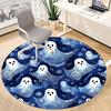 1pc Ghost Floral Office Round Area Rug, Indoor Mat Suitable ForOffice, Under Office Chairs Bedroom Living Room Home Decor, Room Decot102