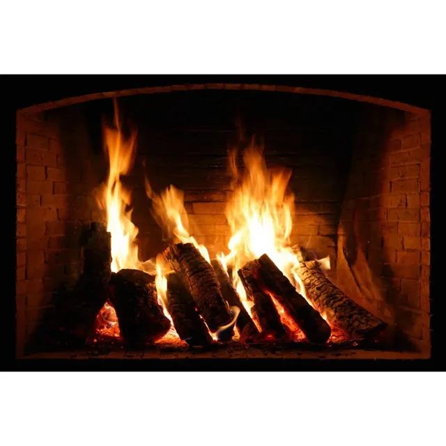 

Різдвяний фон для каміна Фотографія Вінтажна арка Цегляна піч Полум я Домашня вечірка Прикраса Студійний фотофон 90X60cm