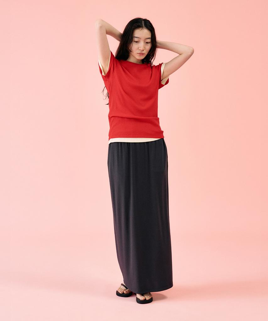 Mangomaenipeullijeu [Routine] York Banding Skirt_Charcoal