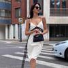 European and American design sense lace splicing suspender skirt women's summer sexy satin dress wholesale women's clothing