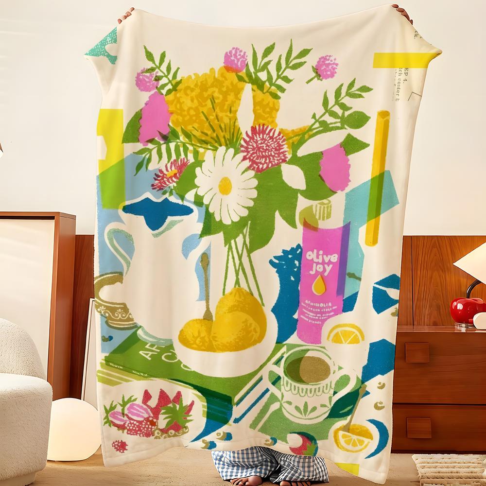 Artist J-Jovaney H-Hollingsworth Throw Flannel Throw Blanket, Lightweight Cozy, Durable Washable Cute Cool