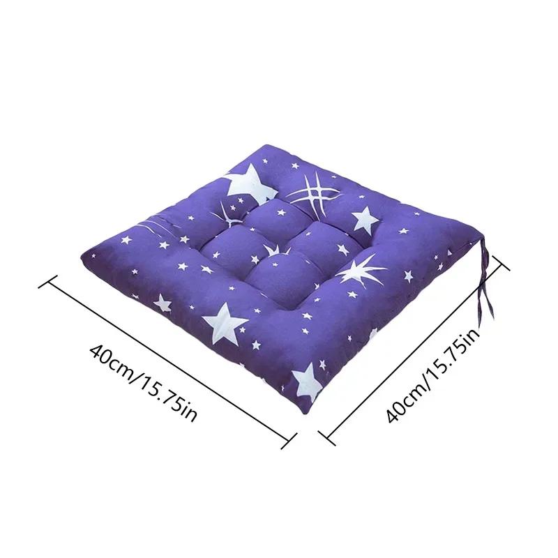 40cm Square Seat Cushion, Chair Cushion, Thickened Linen Chair Backrest Pillow, with Anti Slip Tape, Suitable for Home Use