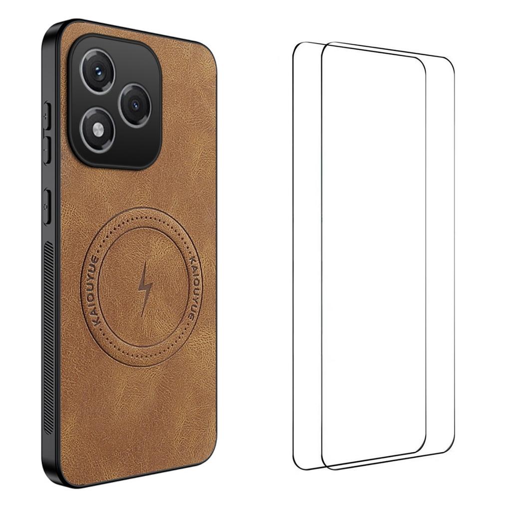 For Honor 400 Lite 5G Magnetic Case WANLONFENG SD Series PC TPU Phone Cover with 2Pcs Screen Film