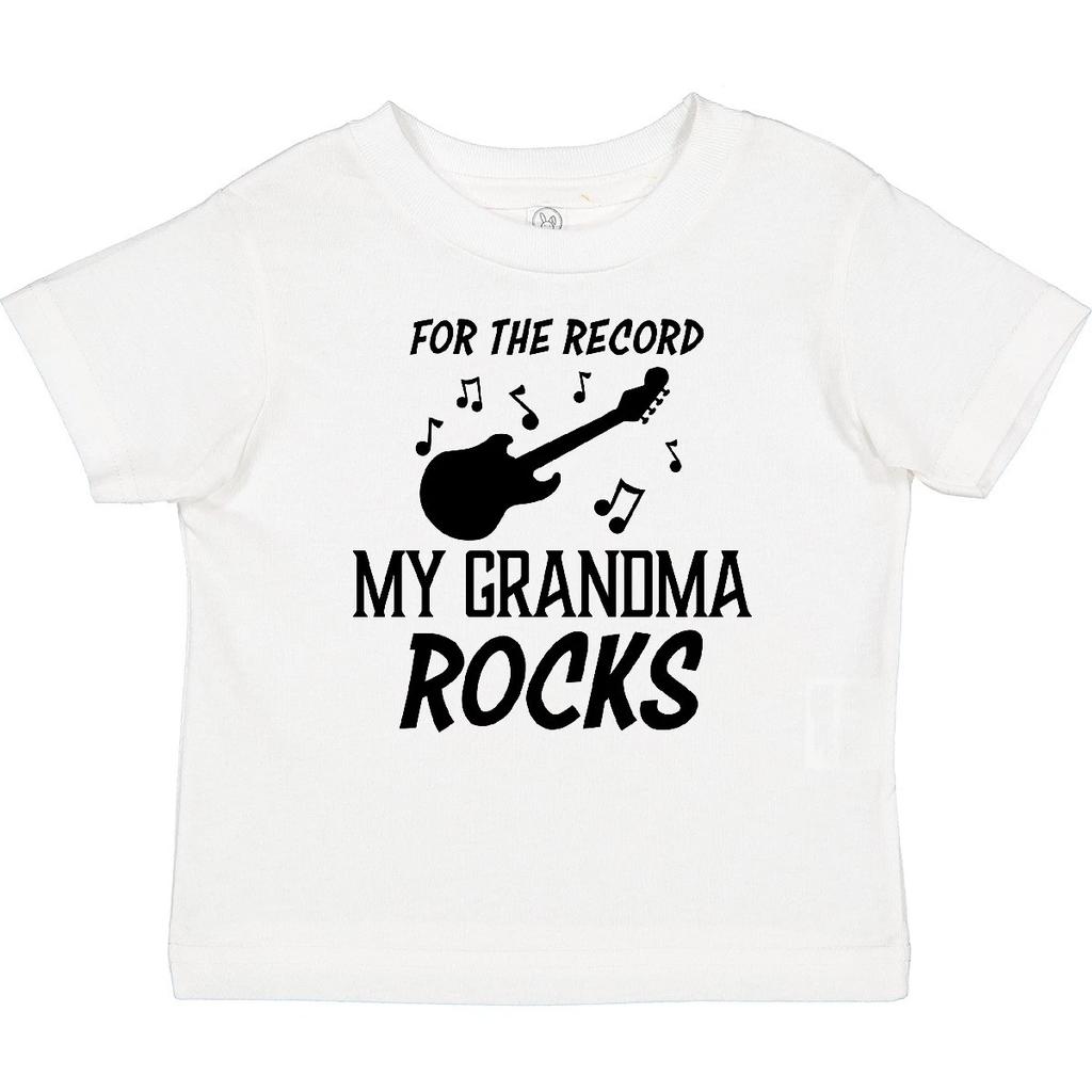 Inktastic For The Record My Grandma Rocks Baby T-Shirt Family Grandmother Guitar
