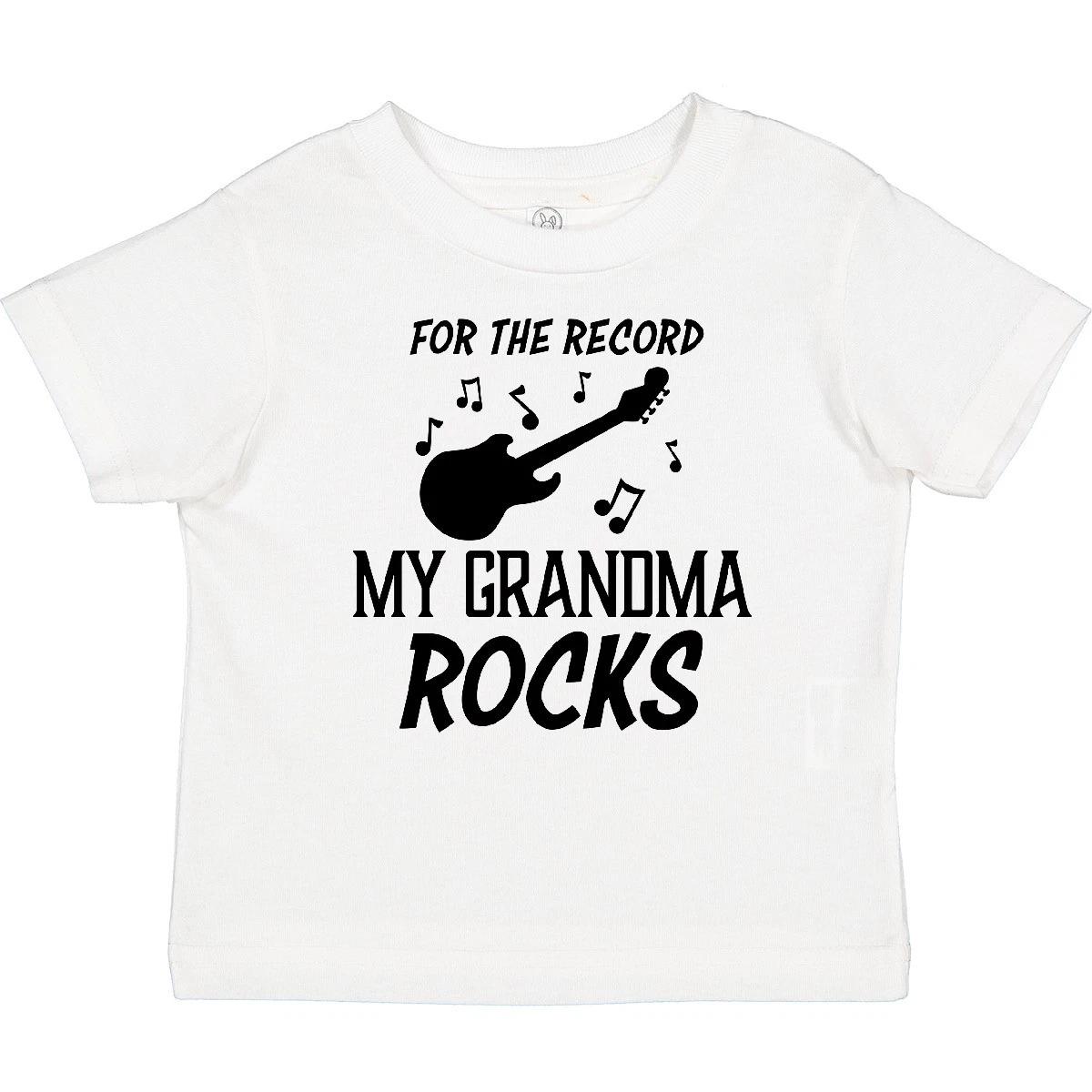 Inktastic For The Record My Grandma Rocks Baby T-Shirt Family Grandmother Guitar 110