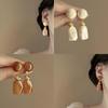 Silver Needle French Retro Geometric Dangle Earrings - High-End, Fashionable Design for Women