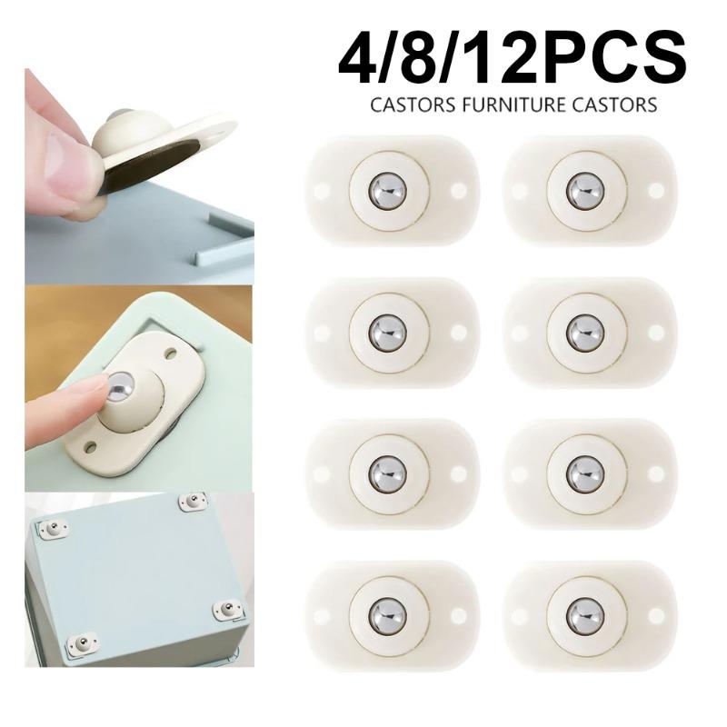 

4/8/12 шт самоклеящиеся роликовые колеса из нержавеющей стали с вращением на 360 градусов поворотные колеса