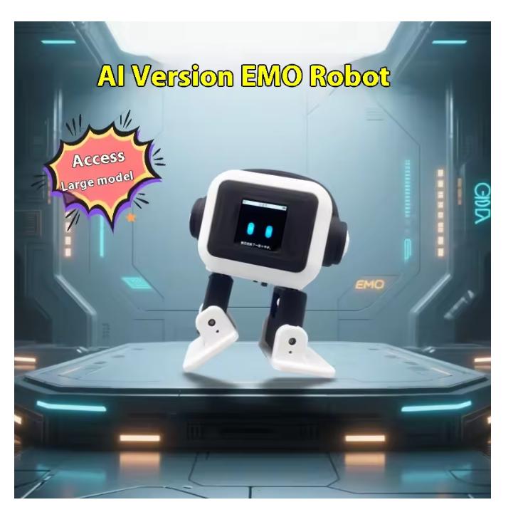 AI EMO Robot ESP32-S3 Main Control 1.54inches Screen Intelligent Interactive Robot Voiceprint Recognition Companion for Child