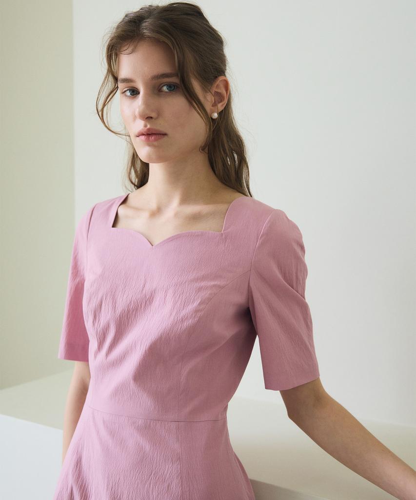 PAUL&ALICE Heart Neck Dress / Pink