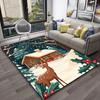 Christmas Igloo and Reindeer Area Mat - Washable Polyester, Lightweight, Suitable for Living Room, Kitchen, Dining Room, Office