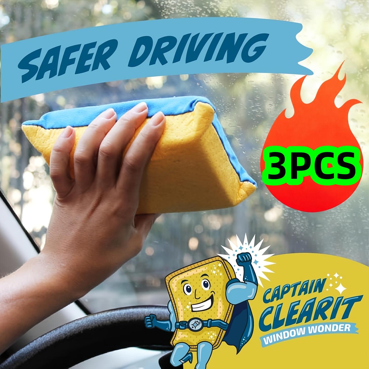 3-Piece Set of Car Cleaning Sponges, Multi-Functional Car Cleaning Sponge Blocks, Non-Woven Double-Sided Velvet Sponge Blocks, Car Glass Cle