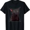 Black Cat Zoning Out Funny Black Cat Meme Men Women T-Shirt