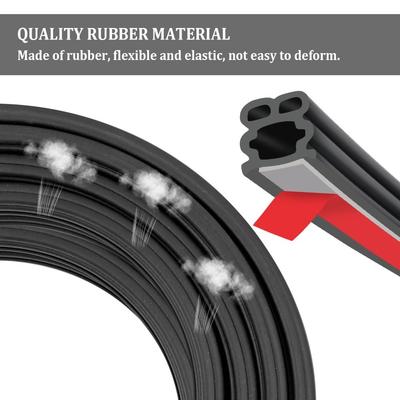 Durable 2-layer Car Weather Stripping 16M Soundproofing Car Door Seal Rubber Dustproof Hood Sealing Strip Automobiles