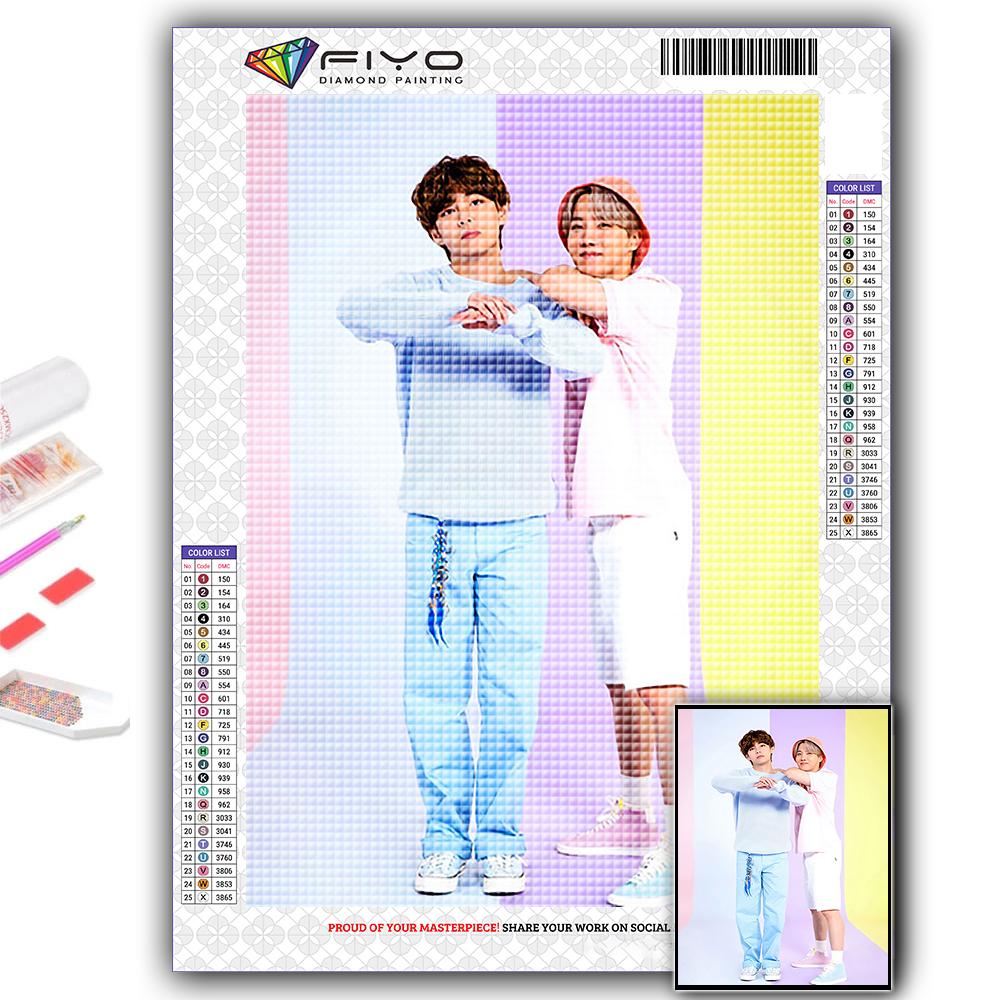 5D DIY Diamond Painting Cross Stitch Korean Boy Group Diamond Embroidery Mosaic Wall Art Home Decoration