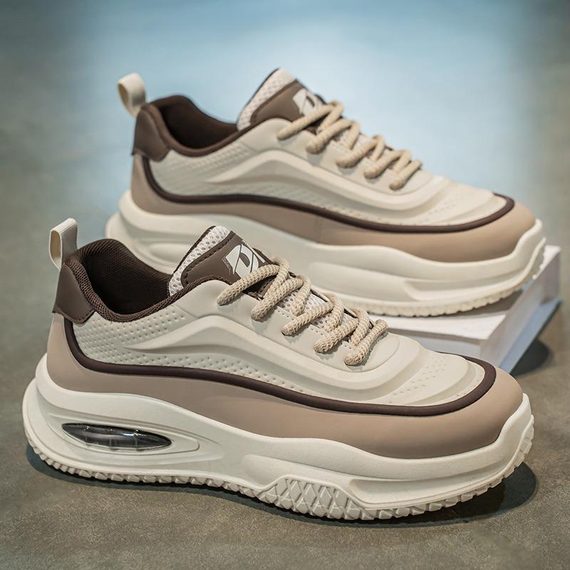 Men's shoes spring new breathable sports shoes men's trend versatile thick-soled heightening casual shoes men