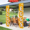 2D Flat, 2pcs 2D Flat Egg Shop Sign Theme, 30.48x179.83 cm Polyester Door Couplet, Egg Shop Sign Design, Suitable for Store Advertising, Outdoor Court