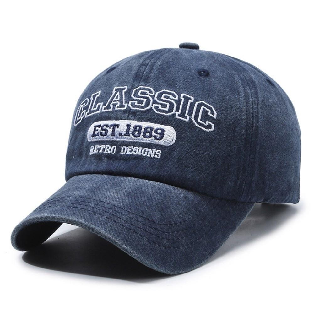 Fashion Classic EST.1889 Embroidery Baseball Cap Visor Adjustable Peaked Cap Washed Cotton Casquette For Man Women