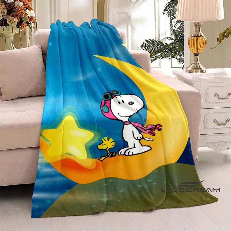 3D-Printed Classic Comic Theme Snoopy Fluffy Blanket Home Decor Collection: Sofa Throws & Shawls, Camping Blankets