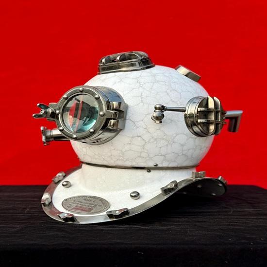 White Scuba Diving Helmet Mark V 45.72 Cm Maritime Ship's Decorative Helmet Best Décor Gift