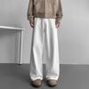 JYL Men's Straight Jeans Spring Autumn Vintage Teen Loose Wide-Leg Floor Denim