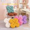 Four Leaf Clover Plush Seat Cushion With High Resilience Filling For Home And Office Comfort