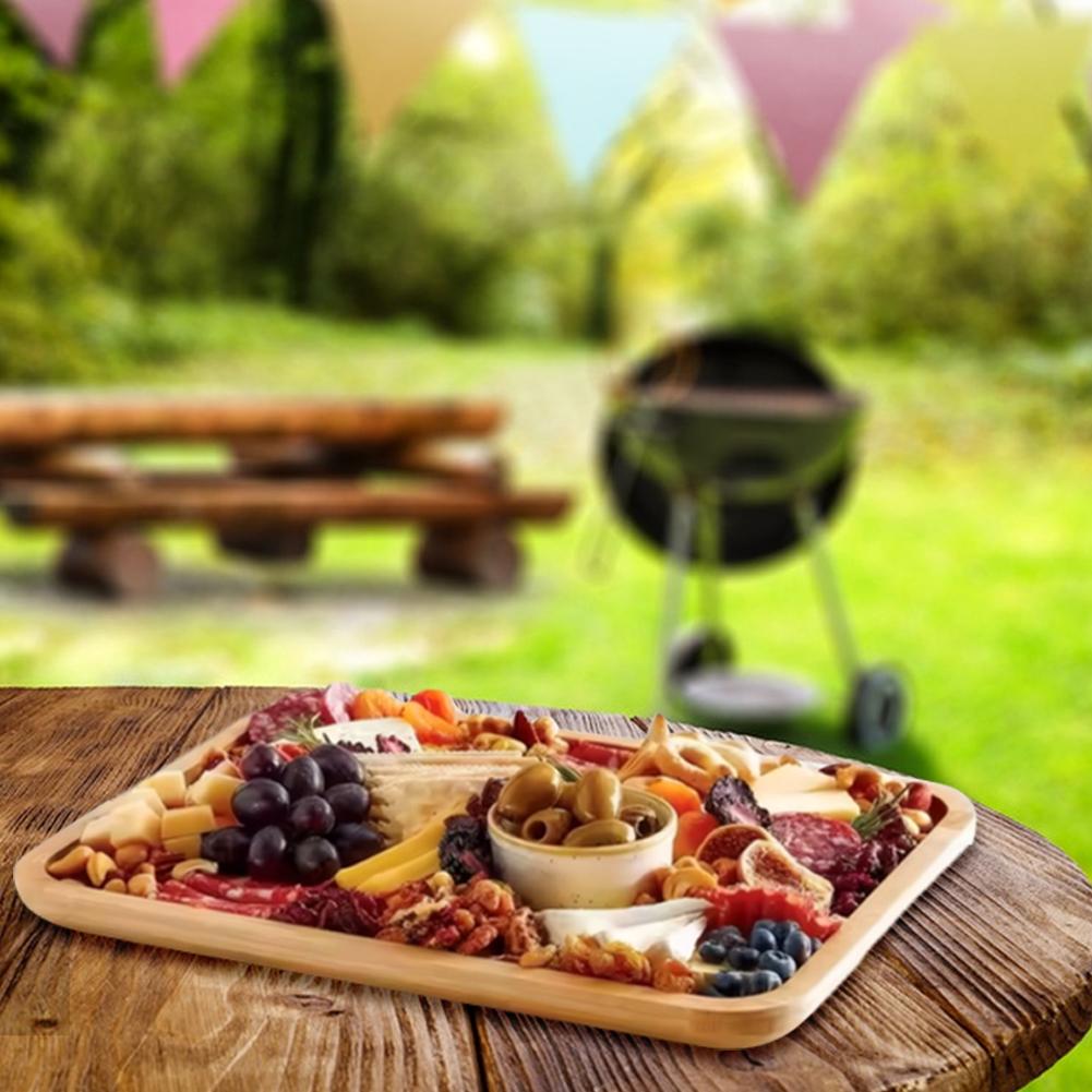 Reusable Bamboo Charcuterie Boards Tray W/ Lid Serving Tray Charcuterie Board for Gourmets Birthday Presents Housewarming Gifts