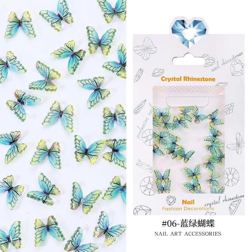 

Украшения для ногтей в виде бабочки, смоляные трехмерные цветные линии, бабочка, 20 бумажных карточек, украшение для ногтей