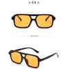 Women's sunglasses, men's and women's fashion square large-frame double-beam sunglasses