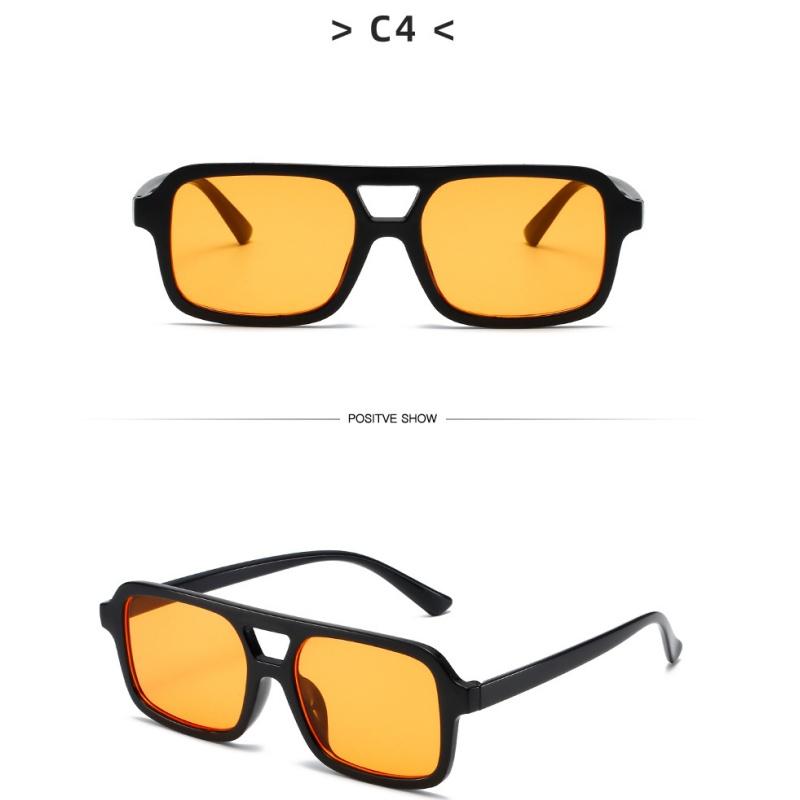 Women's sunglasses, men's and women's fashion square large-frame double-beam sunglasses
