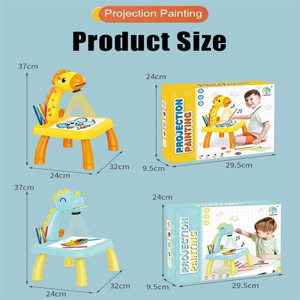Dinosaur Projection Painting Board Art Painting Drawing Table Led Learning Projector Child Drawing Playset Educational Toys for Kids