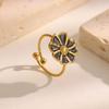 Anello da Donna in Acciaio Titanio Personalizzato con Fiore: Regolabile, Design Lusso Leggero