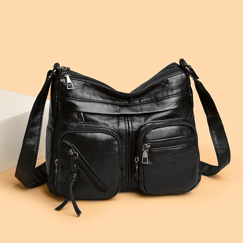 Vintage Shoulder Bag Multi-zipper Mother Bag