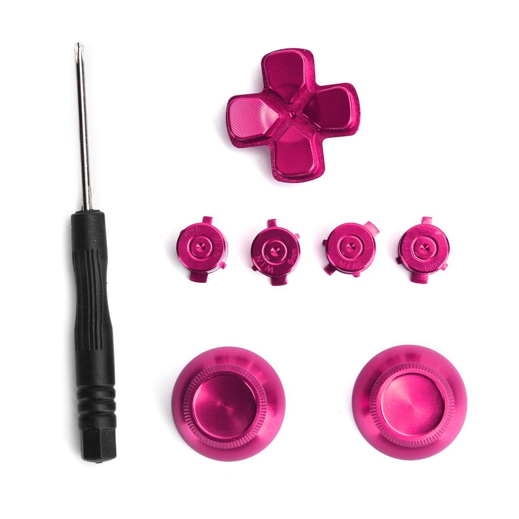 Metal Button Thumbstick Simulates Grip for PS4 Gamepad Controller Joystick ReplacementRose Red
