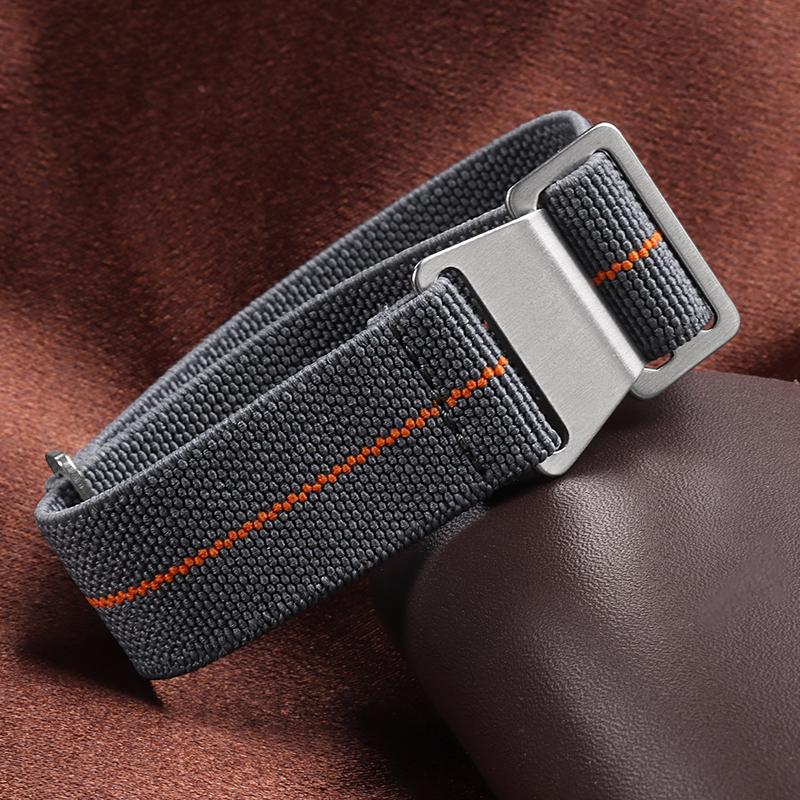 18/20/22mm Nylon Geflochtenes Uhrenarmband Elastisches Nylonarmband Französische Truppen Fallschirmtasche Universelles Handgelenkband Männer Frauen Sportarmband
