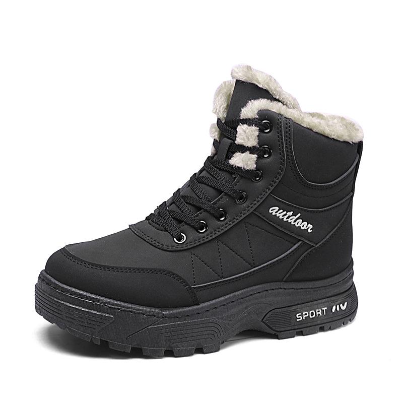 Winter Velvet Warm Cotton Shoes for Leisure Sports, Middle-aged and Elderly Parents, Plus Size Outdoor Hiking Snow Boots