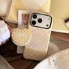 Korean-style magnetic stand case for Apple iPhone 17 Pro Max, suitable for 16 with plaid pattern and bow, 15 matte finish, 14 shockproof
