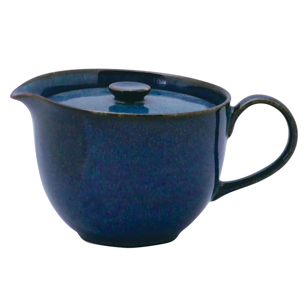 Mino Ware Easy-to-Clean Shibori Teapot, Approx. 300ml, Blue, Made In Japan, 7128-4120