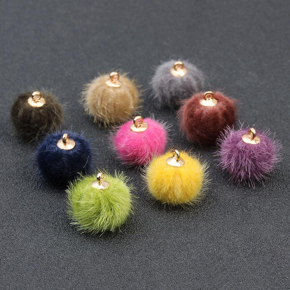 24Pcs Pompon Earrings Accessories DIY Hairball Pendant Set for Girls Lightweight Creative Hanging Keychain Jewelry Decoration