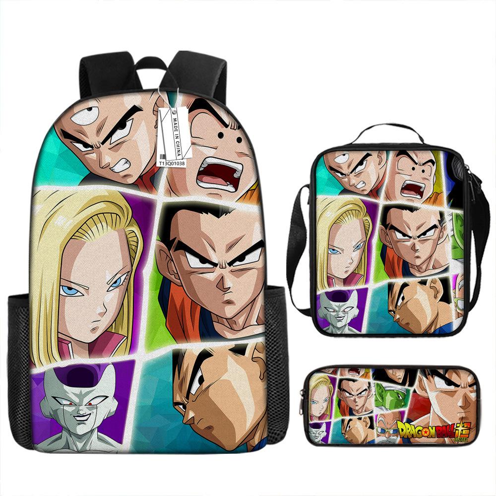 Dragon Ball three-piece backpack popular animation primary school schoolbag boys new bag