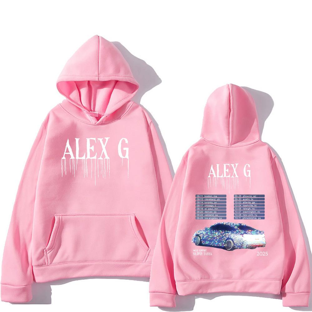 Alex G Artist Hoodies Alex G Tour Fashion Sweatshirts for Women Men Casual Fleece Clothing Two Sides Graphic Hoody Y2K