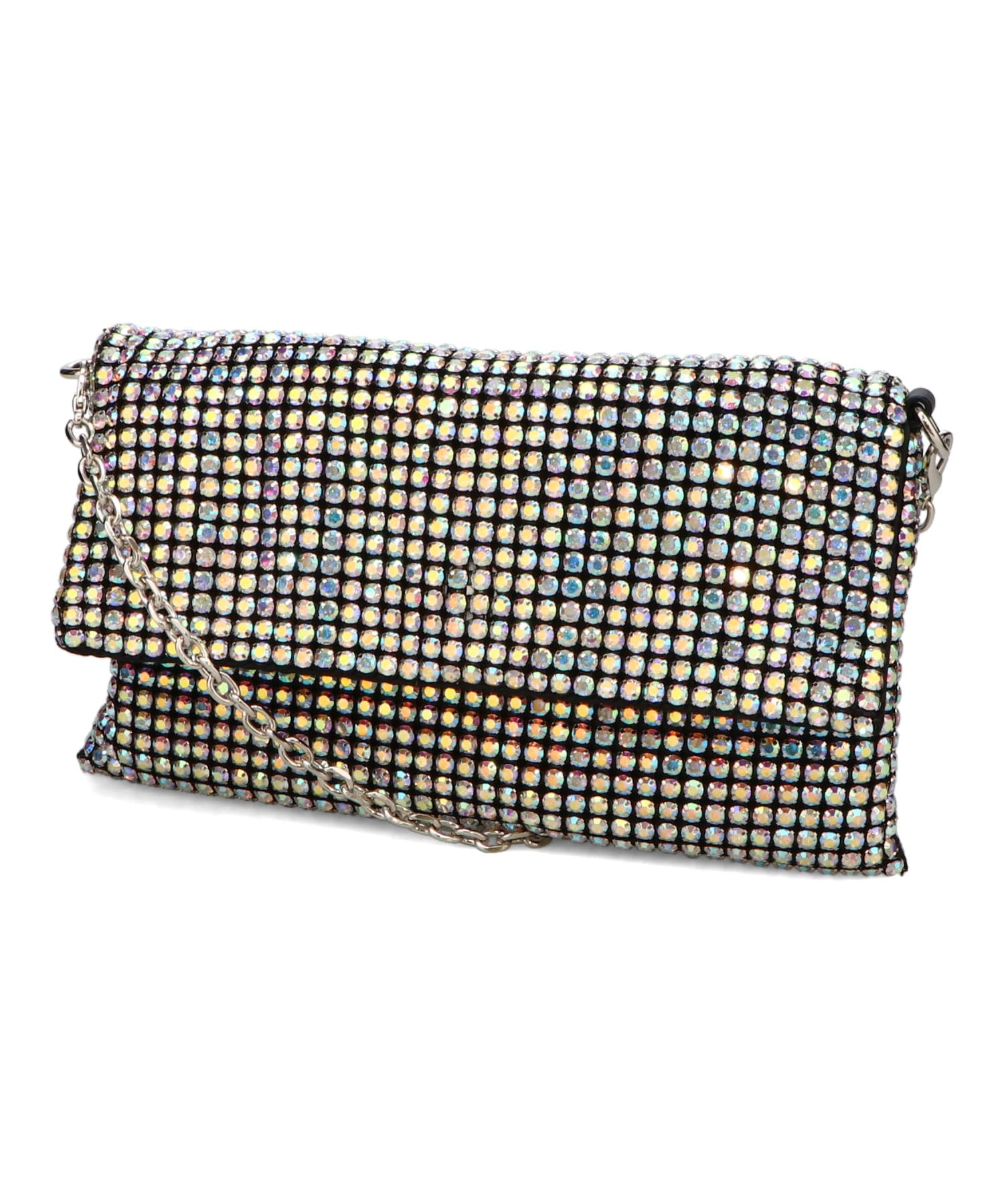 

Clutch with attached shoulder chain RAINBOW [Oriental Traffic] bag, handbag, 3-way, bejeweled, occasion, strap, strap, square, women s,