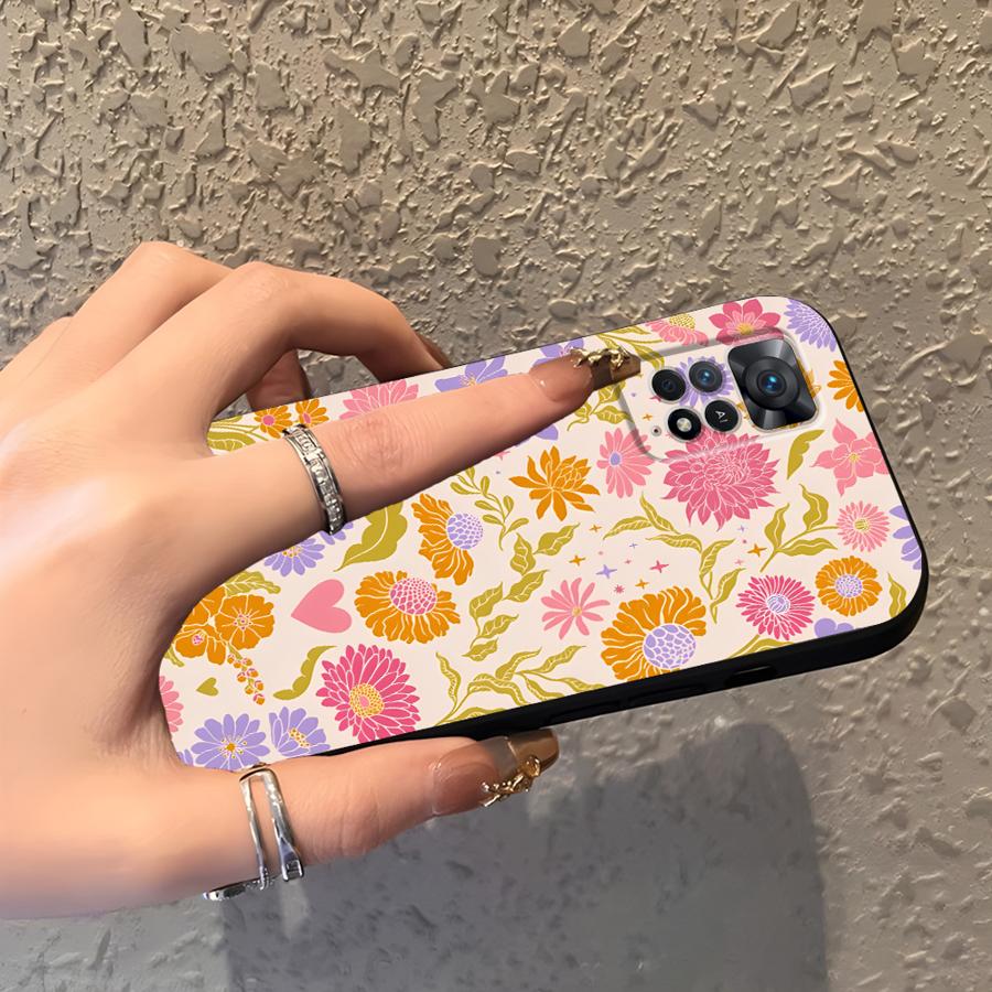 Case for Xiaomi Redmi Note 14 K80 10 12 11 13 Pro Plus A1 12C 13C A4 A5 A3 9 8 7 14C Phone Cover A2 K40 A1 Cartoon Flower Art