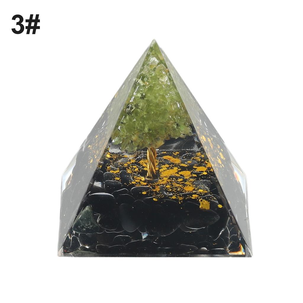 Energy Pyramid Orgonite Healing Crystals Chakra Tool 5*5*5cm Natural Amethyst Handmade Gift Home Office Decor