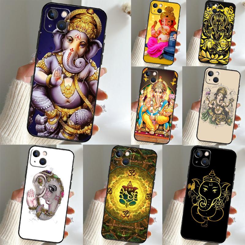 Lord Ganesha Phone Case For iPhone 15 14 12 11 13 16 17 Pro Max 15 16 Plus 13 Mini 16e 17 Air Funda Cover